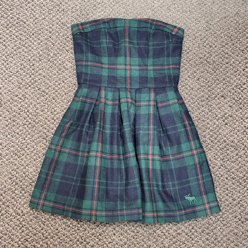 Abercrombie plaid strapless dress